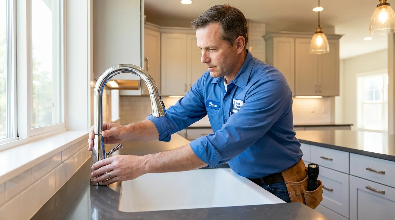Kitchen faucet installation by Johns Plumbing LLC in Coquille