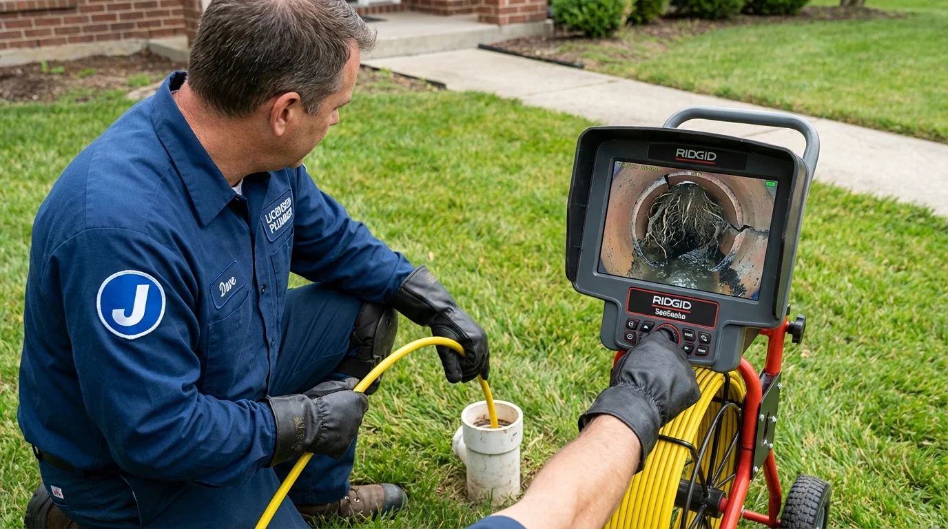 Sewer camera inspection being performed by Johns Plumbing LLC in Coquille